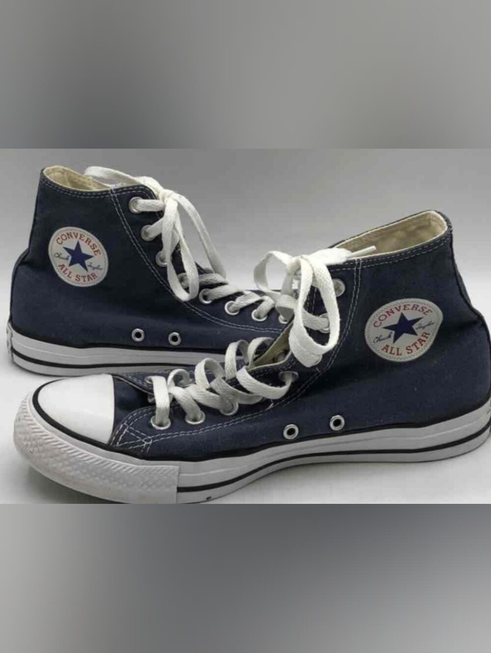 Converse Chuck Taylor All Star High Top Navy Sneakers Size M8 W10 Used Good